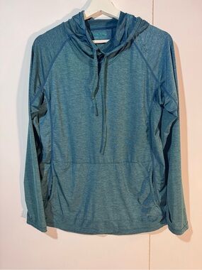 NRS Hoodie Pullover Teal Blue UPF 50+ Recycled Half Zip Size M